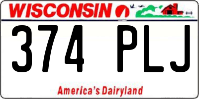 WI license plate 374PLJ
