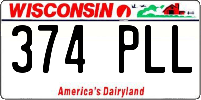 WI license plate 374PLL