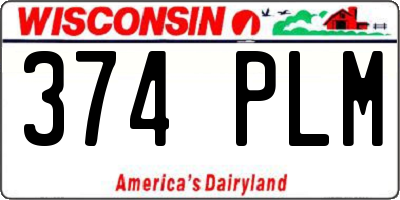 WI license plate 374PLM
