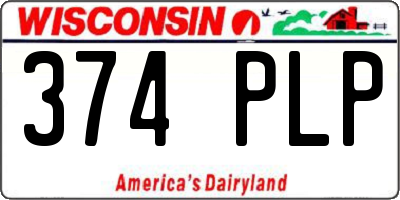 WI license plate 374PLP