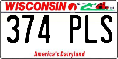 WI license plate 374PLS