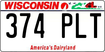 WI license plate 374PLT