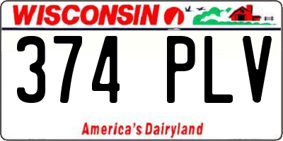 WI license plate 374PLV