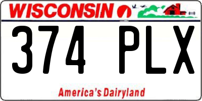 WI license plate 374PLX