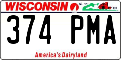 WI license plate 374PMA