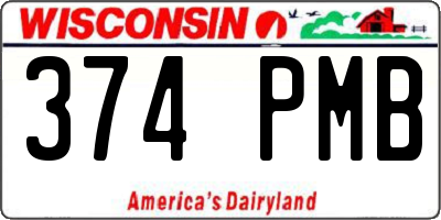 WI license plate 374PMB