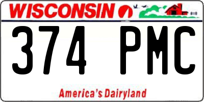 WI license plate 374PMC
