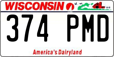 WI license plate 374PMD