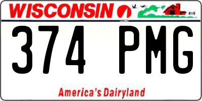 WI license plate 374PMG