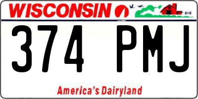 WI license plate 374PMJ