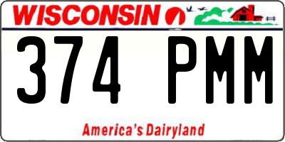 WI license plate 374PMM