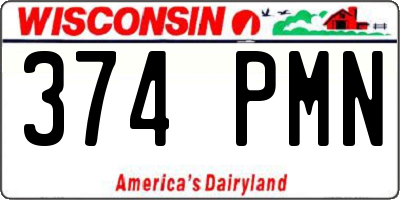 WI license plate 374PMN