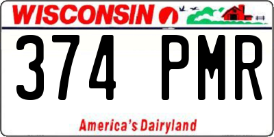WI license plate 374PMR