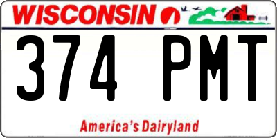WI license plate 374PMT