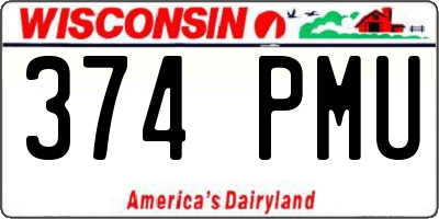 WI license plate 374PMU