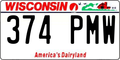 WI license plate 374PMW