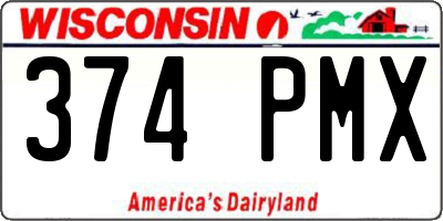 WI license plate 374PMX