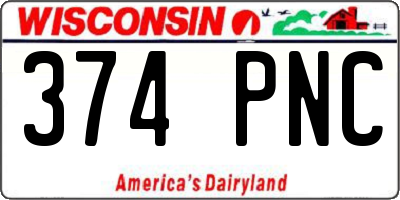 WI license plate 374PNC