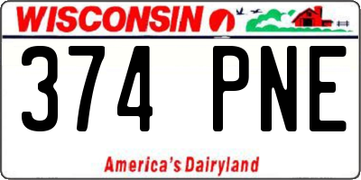 WI license plate 374PNE