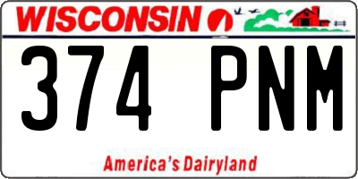 WI license plate 374PNM