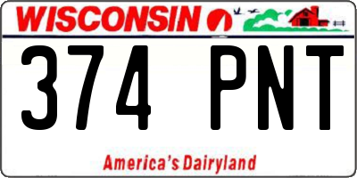 WI license plate 374PNT