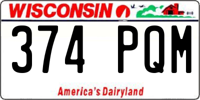 WI license plate 374PQM