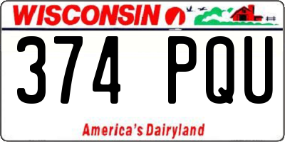 WI license plate 374PQU