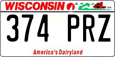 WI license plate 374PRZ