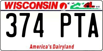 WI license plate 374PTA