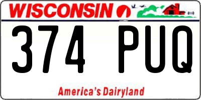 WI license plate 374PUQ