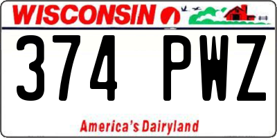 WI license plate 374PWZ