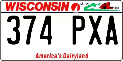 WI license plate 374PXA