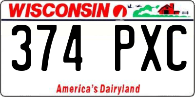 WI license plate 374PXC