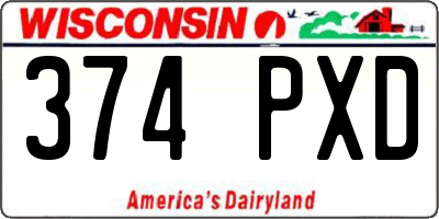 WI license plate 374PXD