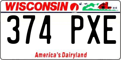 WI license plate 374PXE