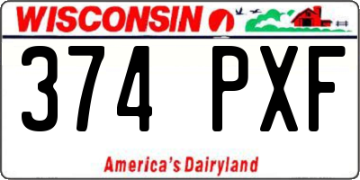 WI license plate 374PXF