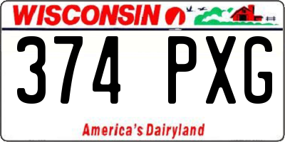 WI license plate 374PXG