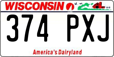 WI license plate 374PXJ