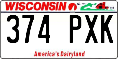 WI license plate 374PXK