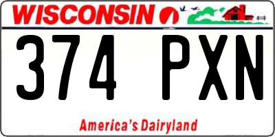 WI license plate 374PXN