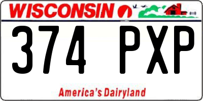 WI license plate 374PXP