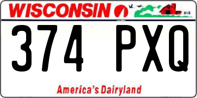 WI license plate 374PXQ
