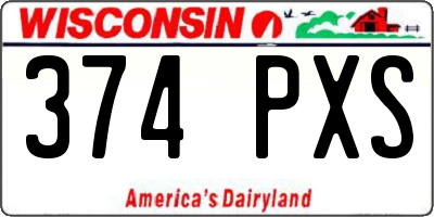 WI license plate 374PXS