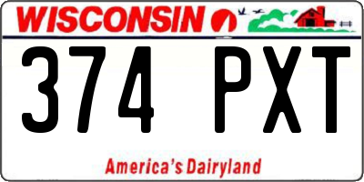 WI license plate 374PXT
