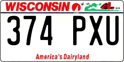WI license plate 374PXU