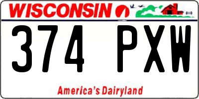 WI license plate 374PXW