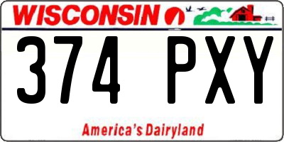 WI license plate 374PXY