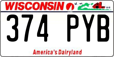 WI license plate 374PYB