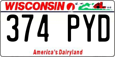 WI license plate 374PYD