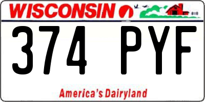 WI license plate 374PYF
